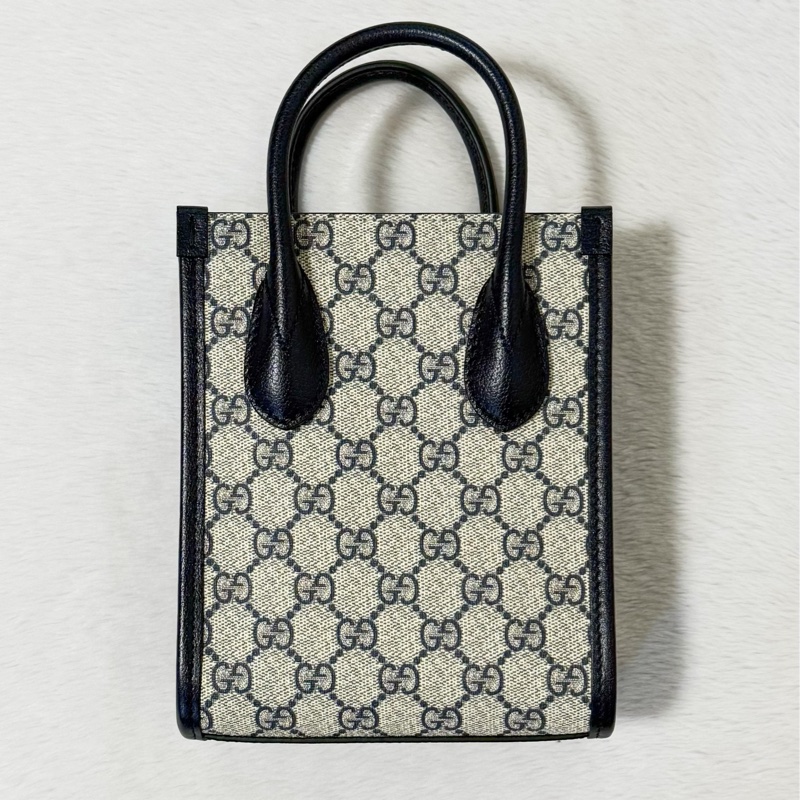 GUCCI Interlocking黑色帆布mini兩用琴譜包-8