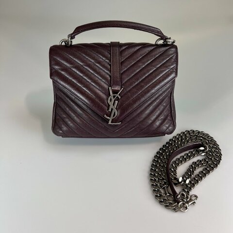 YSL 428056 暗酒紅學院包