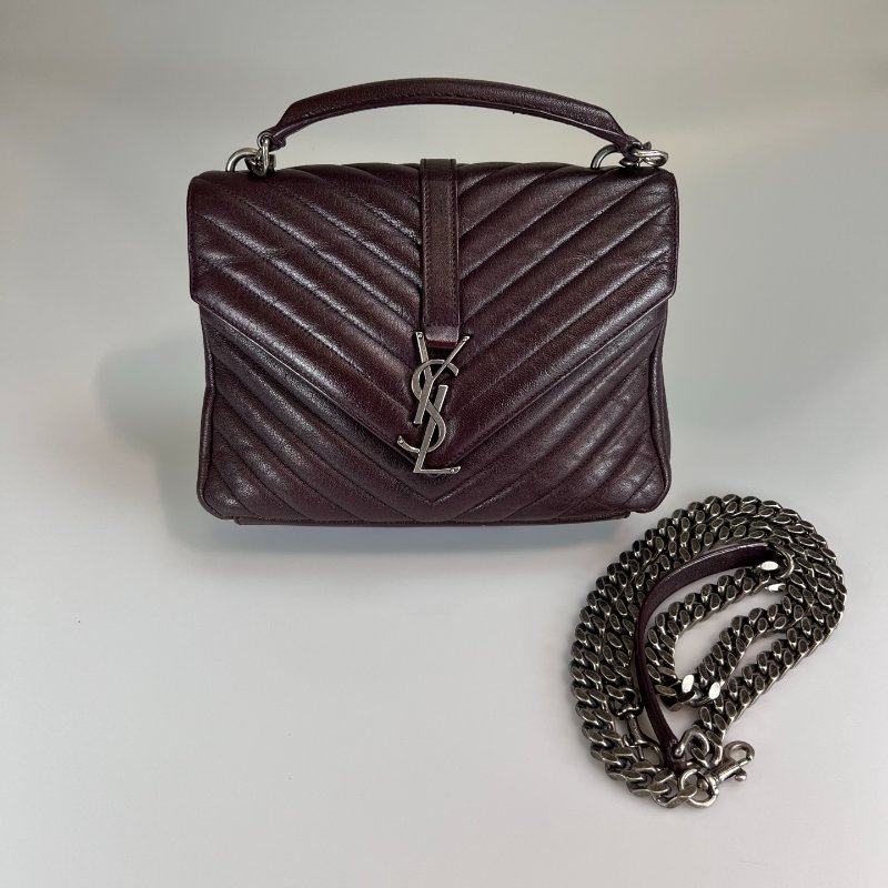 YSL 428056 暗酒紅學院包-0