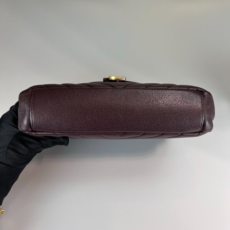 YSL 428056 暗酒紅學院包-4