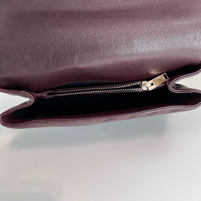 YSL 428056 暗酒紅學院包-6