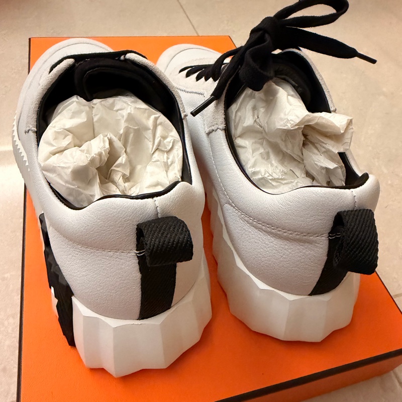 全新愛馬仕Hermes Bouncing女生白色運動鞋38號-4