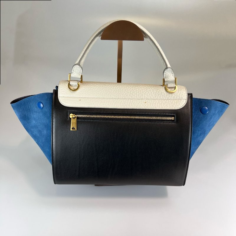 CELINE藍拼白 Trapaze Bag鞦韆包-1