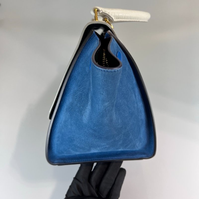 CELINE藍拼白 Trapaze Bag鞦韆包-2