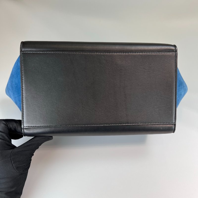 CELINE藍拼白 Trapaze Bag鞦韆包-4