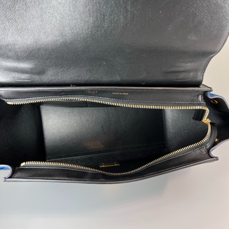 CELINE藍拼白 Trapaze Bag鞦韆包-8