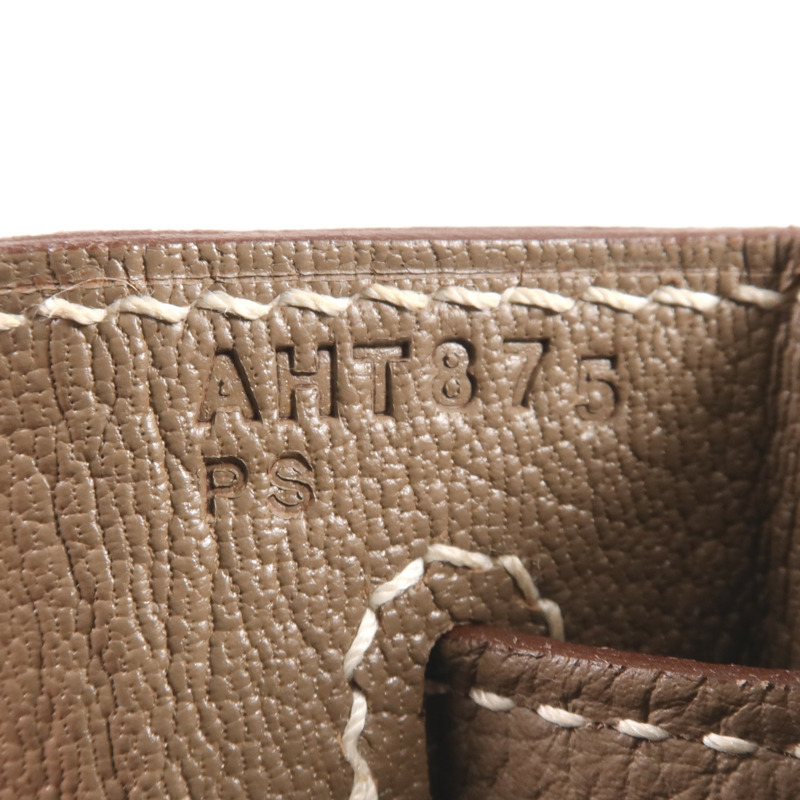 HERMES Togo皮革Kelly 28金扣手挽肩背兩用袋Etoupe-12