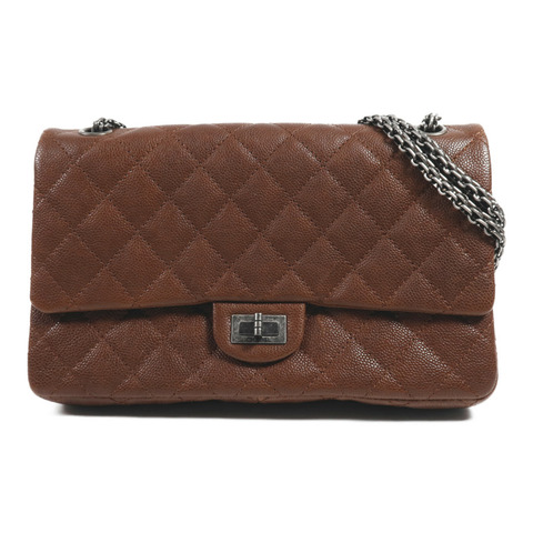 CHANEL 牛皮皮革2.55銀扣鏈帶肩背袋