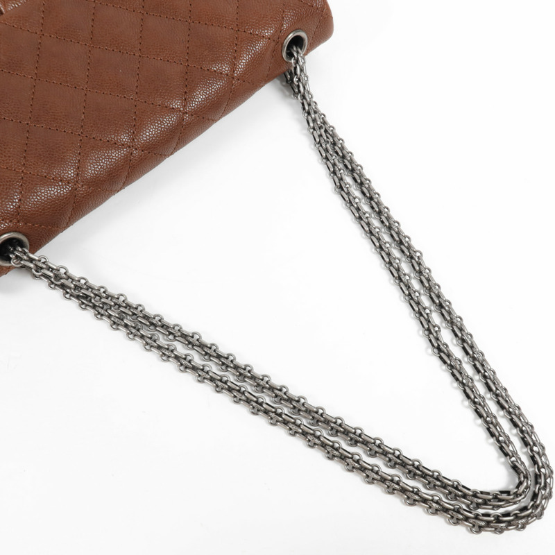 CHANEL 牛皮皮革2.55銀扣鏈帶肩背袋-4