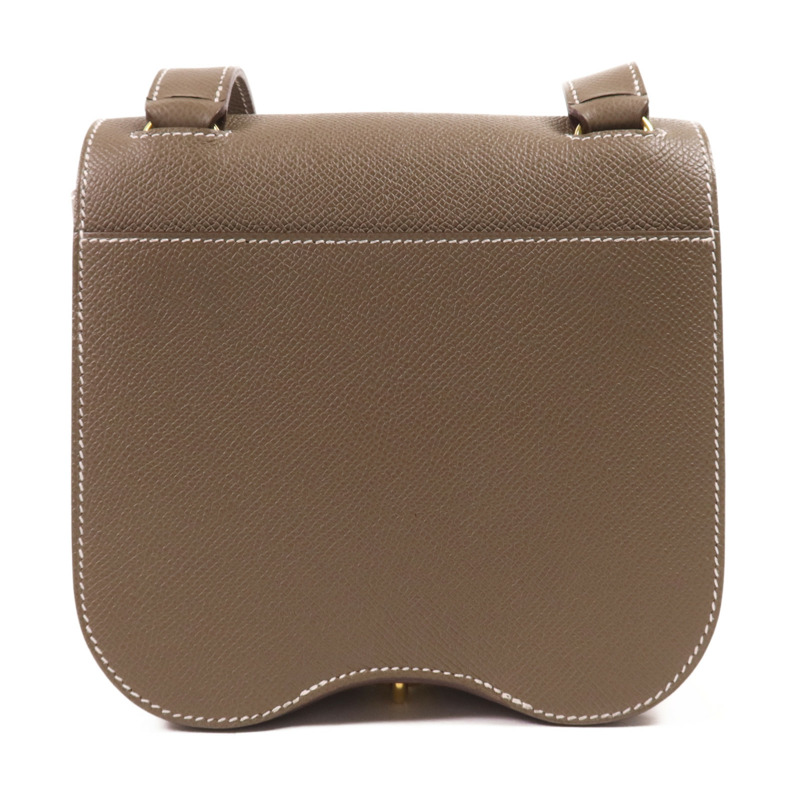 HERMES Epsom皮革Della Cavalleria Mini金扣肩背袋Etoupe-1