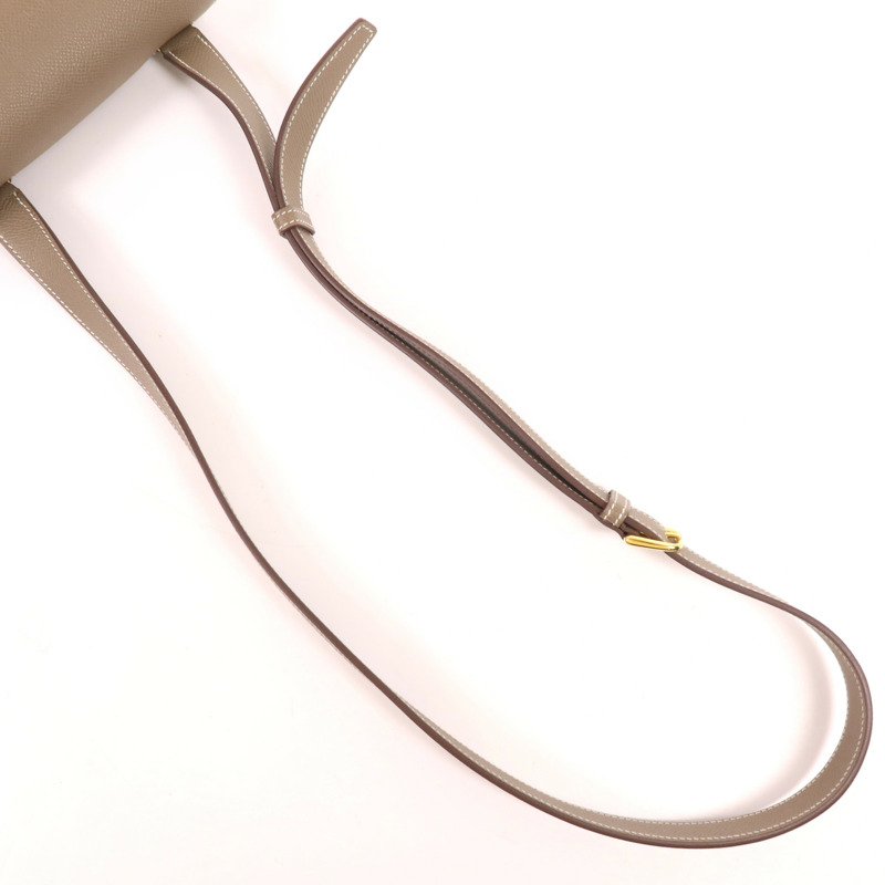 HERMES Epsom皮革Della Cavalleria Mini金扣肩背袋Etoupe-7