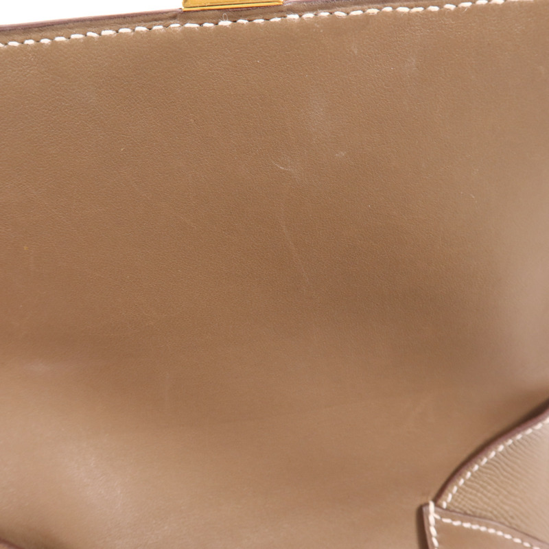 HERMES Epsom皮革Della Cavalleria Mini金扣肩背袋Etoupe-14