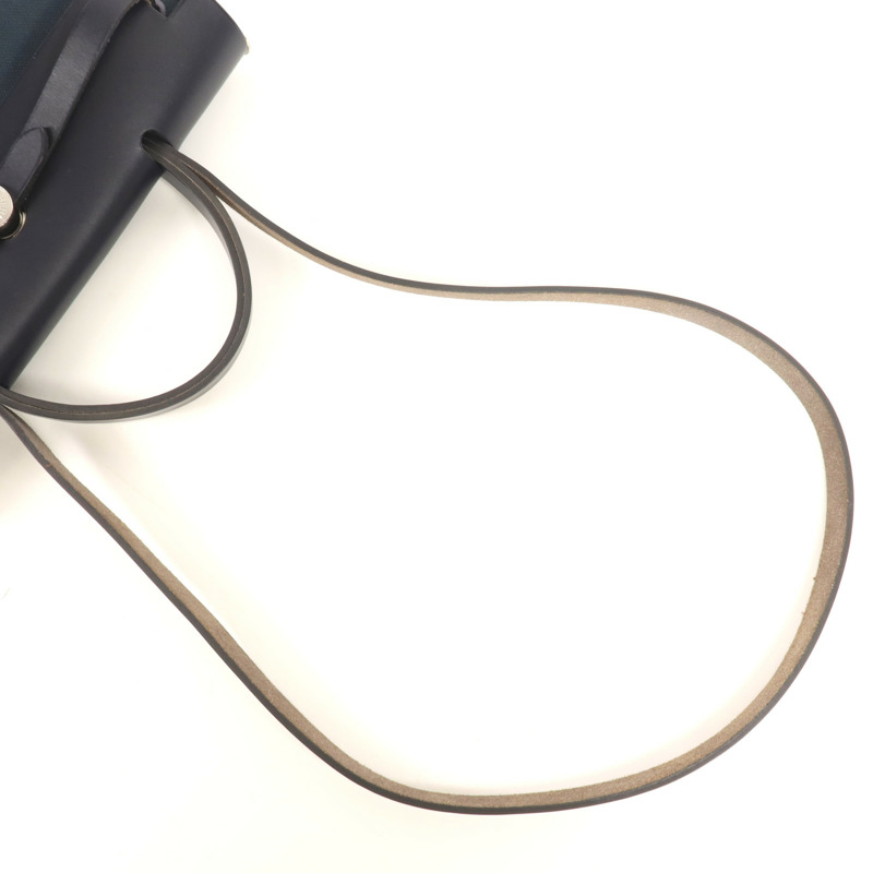 HERMES 帆布Herbag PM銀扣手挽肩背兩用袋Bleu Ocean-4