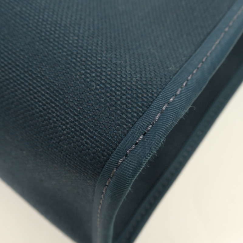 HERMES 帆布Herbag PM銀扣手挽肩背兩用袋Bleu Ocean-5