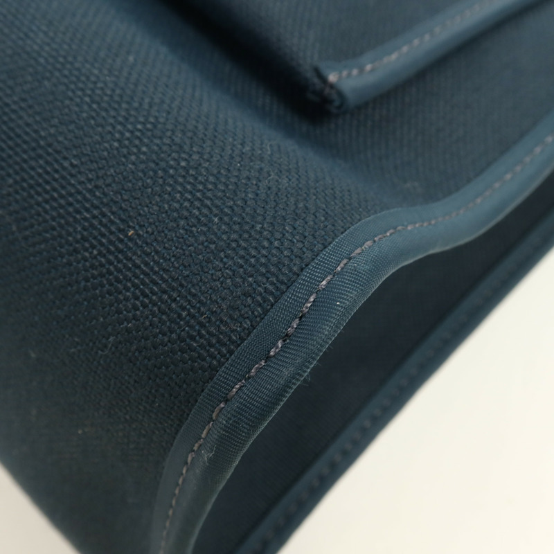 HERMES 帆布Herbag PM銀扣手挽肩背兩用袋Bleu Ocean-7