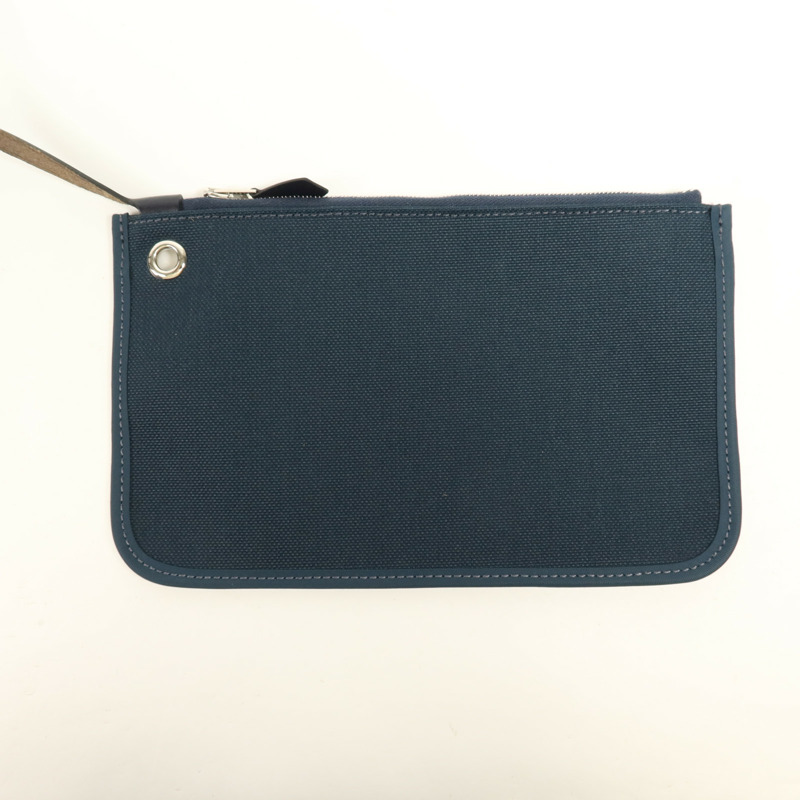 HERMES 帆布Herbag PM銀扣手挽肩背兩用袋Bleu Ocean-13