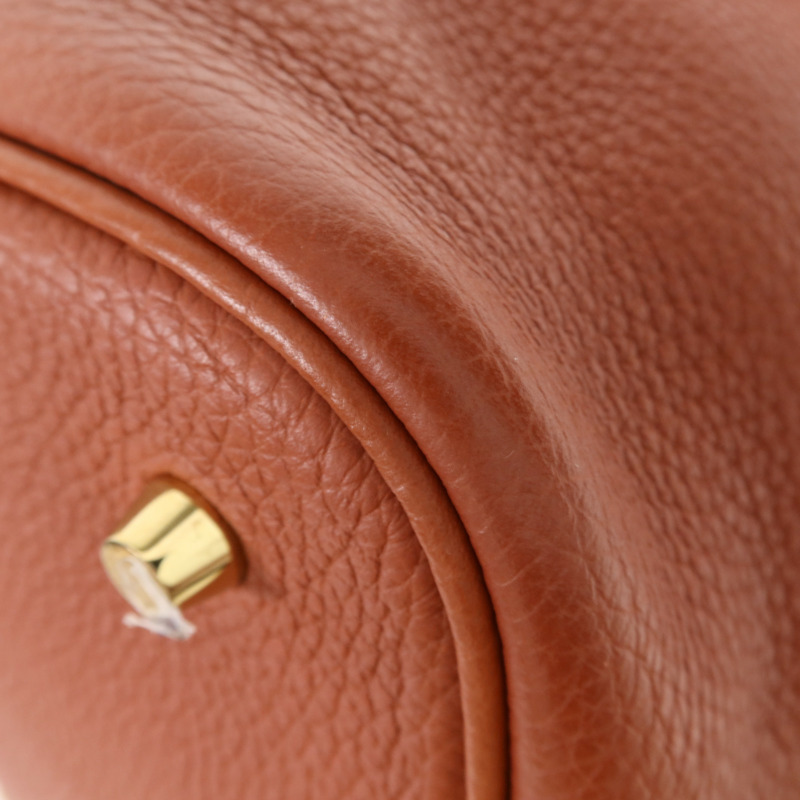 HERMES Clemence皮革Picotin MM金扣手挽袋Cuivre-5