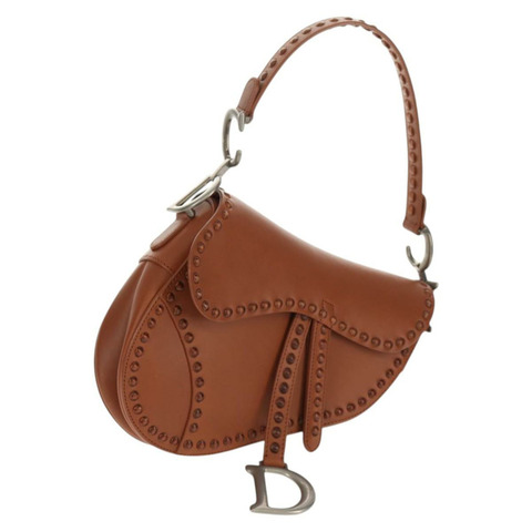 Christian Dior 馬鞍包 肩背包 皮革 米色 正品 121361M