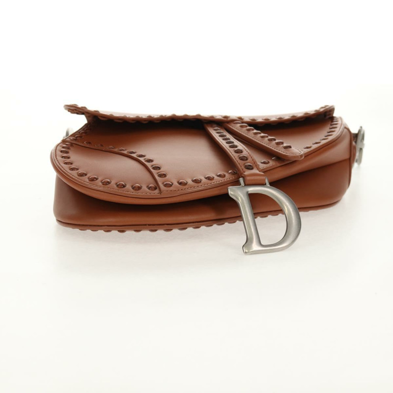 【日本直送】Christian Dior 馬鞍包 肩背包 皮革 米色 正品 121361M-4