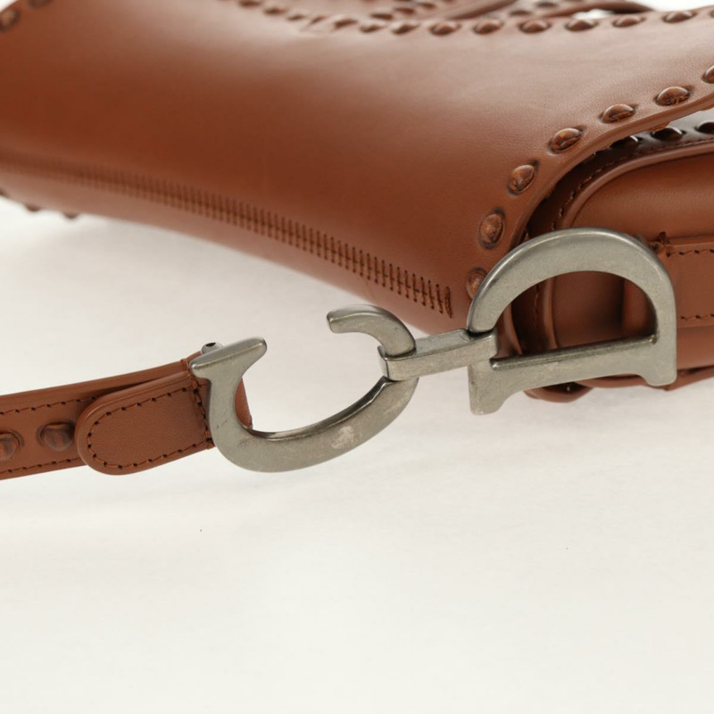 【日本直送】Christian Dior 馬鞍包 肩背包 皮革 米色 正品 121361M-8