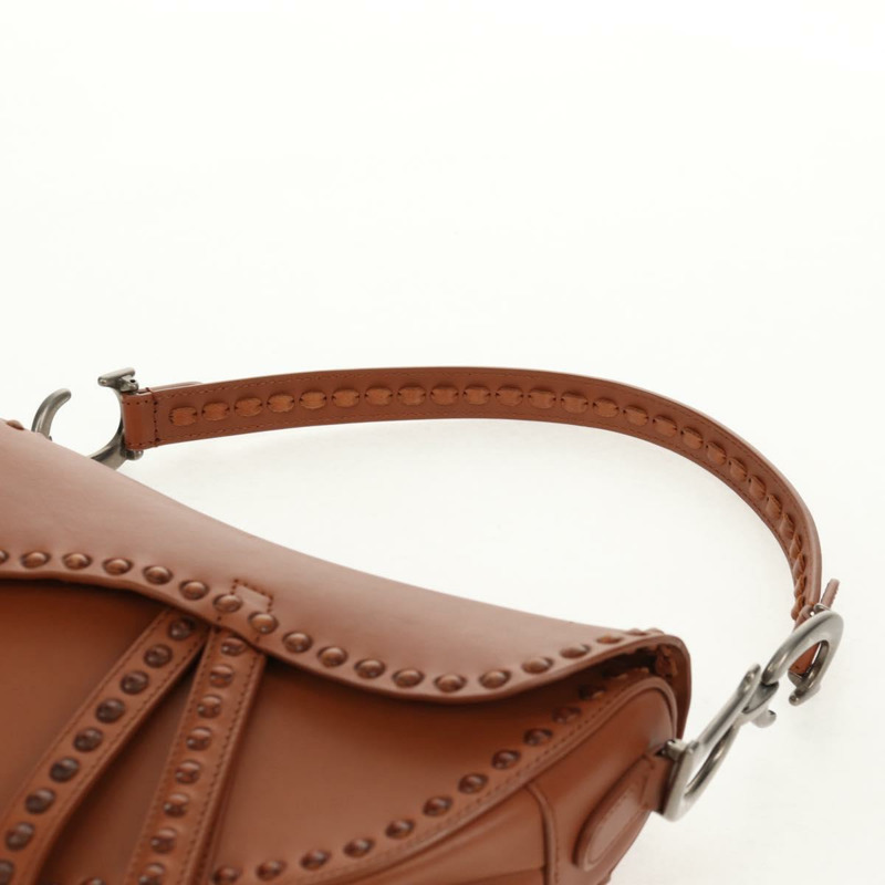 【日本直送】Christian Dior 馬鞍包 肩背包 皮革 米色 正品 121361M-14