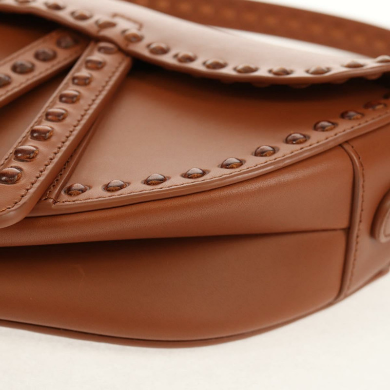 【日本直送】Christian Dior 馬鞍包 肩背包 皮革 米色 正品 121361M-16