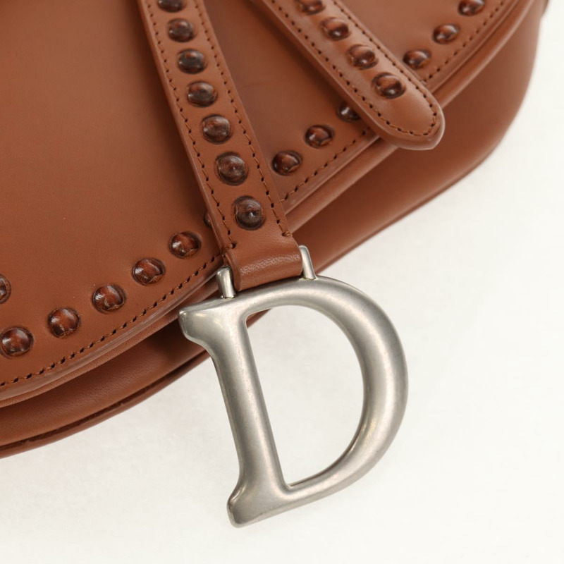 【日本直送】Christian Dior 馬鞍包 肩背包 皮革 米色 正品 121361M-19