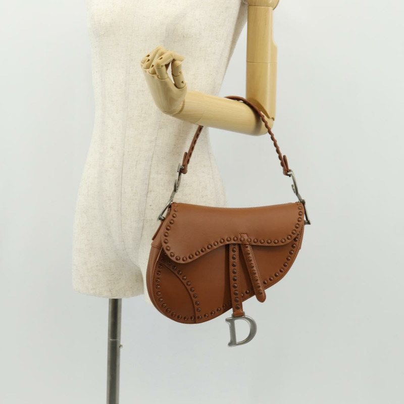 【日本直送】Christian Dior 馬鞍包 肩背包 皮革 米色 正品 121361M-28