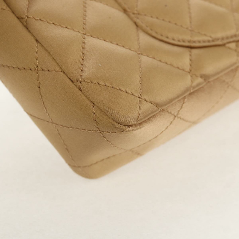 【日本直送】香奈兒鏈條絎縫肩背包，緞面金色雙C標誌，貨號128521M-17