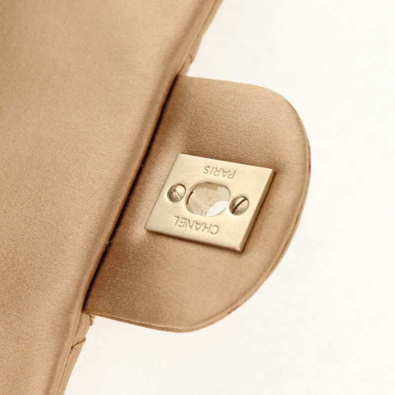 【日本直送】香奈兒鏈條絎縫肩背包，緞面金色雙C標誌，貨號128521M-20