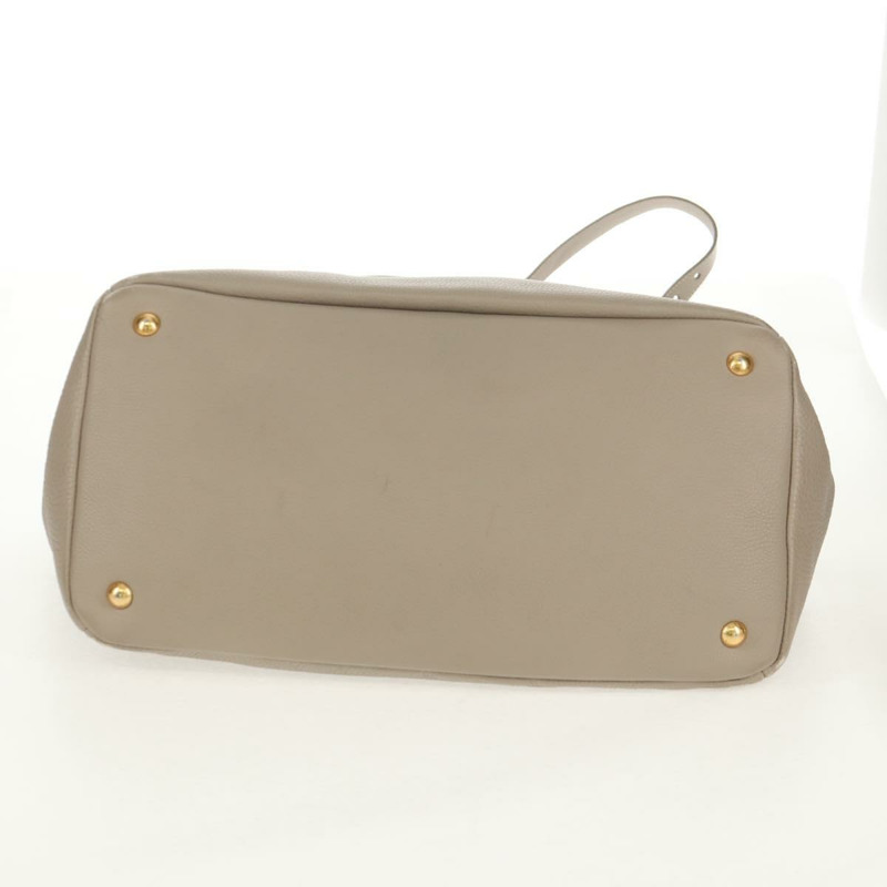 【日本直送】PRADA 皮革手提包 2way 米色 金色 Auth am9550V-5