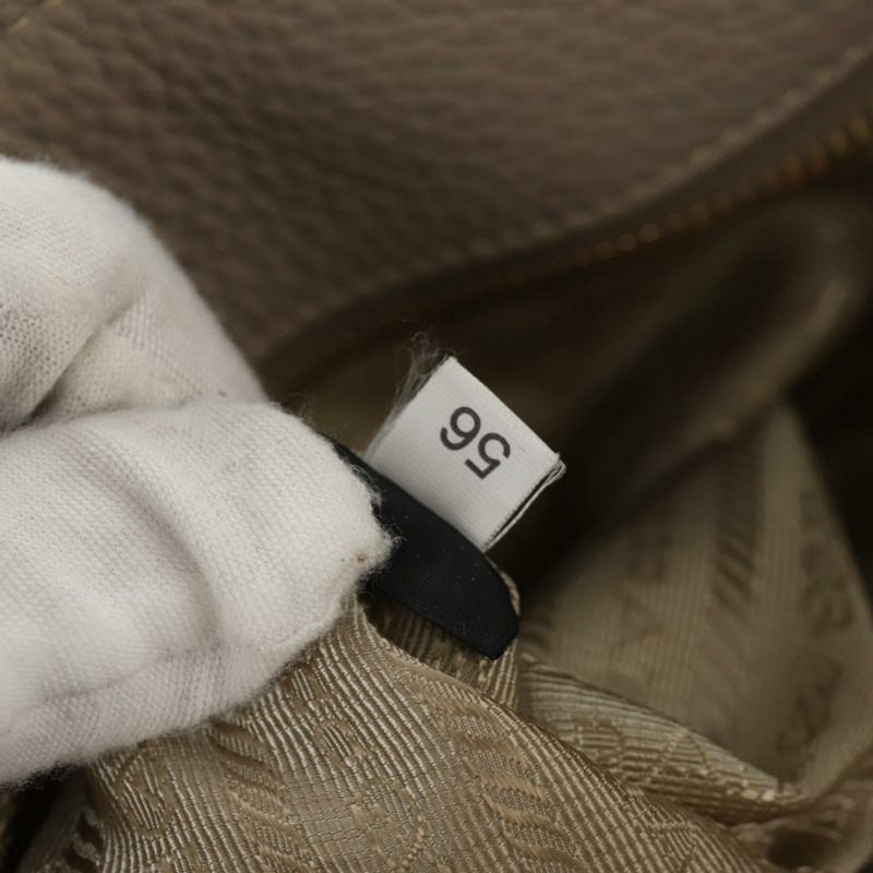 【日本直送】PRADA 皮革手提包 2way 米色 金色 Auth am9550V-10