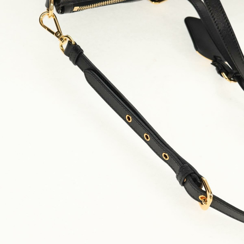 【日本直送】PRADA 尼龍雙肩托特包 黑色 金色 Auth am9548V-14