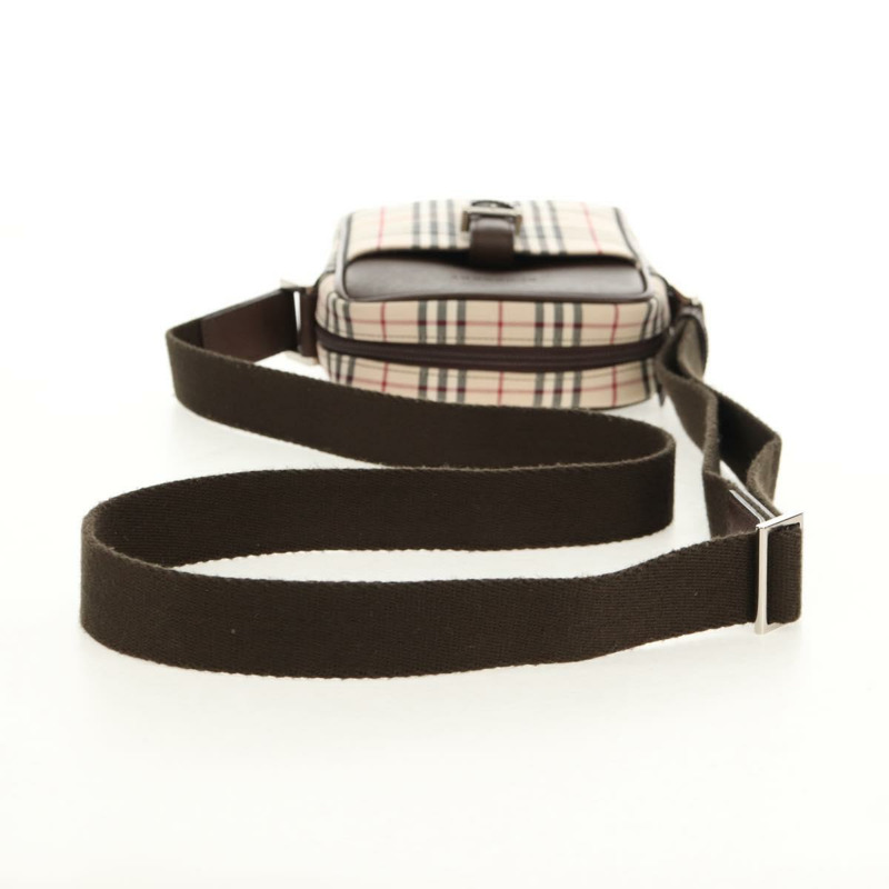 【日本直送】BURBERRY Nova 格紋帆布單肩包 米色 銀色 正品 am9514V-6