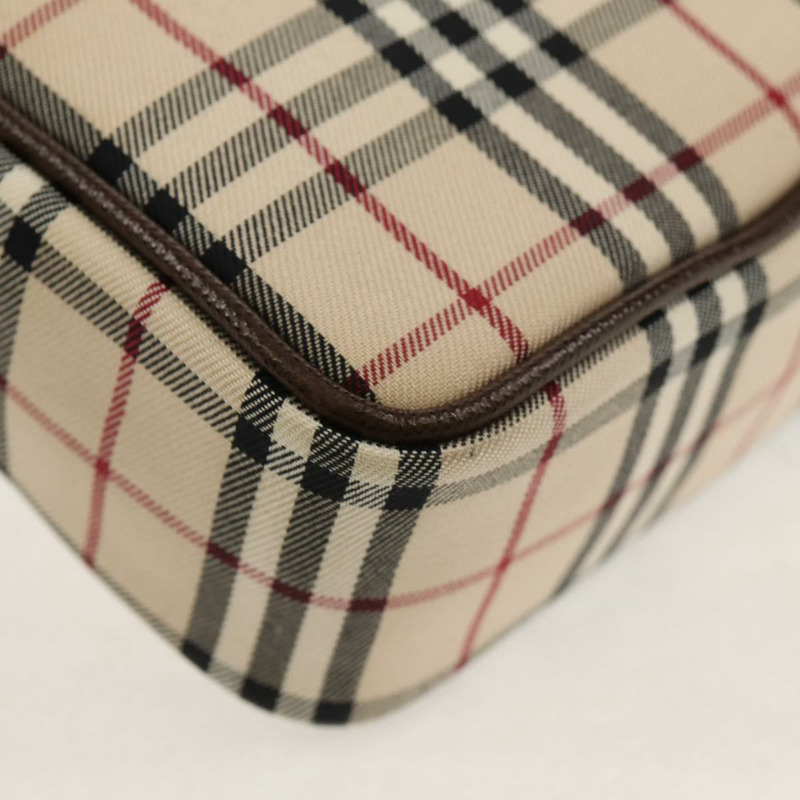 【日本直送】BURBERRY Nova 格紋帆布單肩包 米色 銀色 正品 am9514V-14
