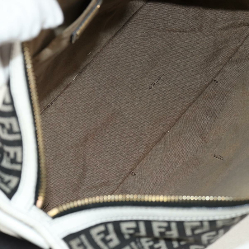 【日本直送】FENDI Zucchino帆布單肩包 黑色金色 Auth am9520V-10