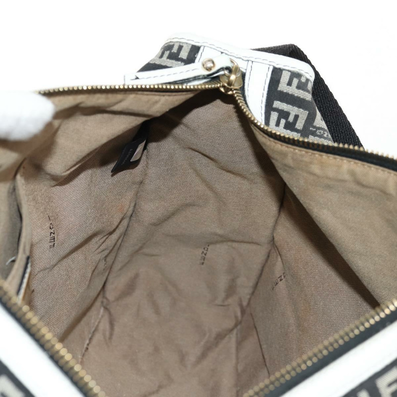 【日本直送】FENDI Zucchino帆布單肩包 黑色金色 Auth am9520V-21