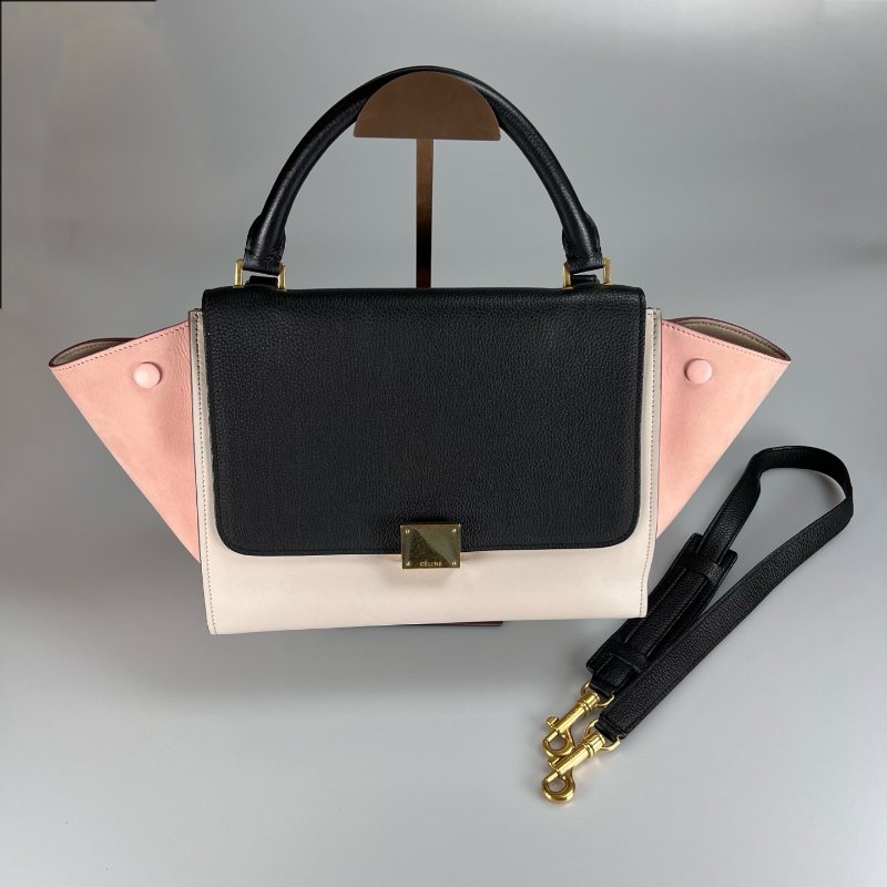 CELINE  粉拚黑Trapaze Bag鞦韆-0
