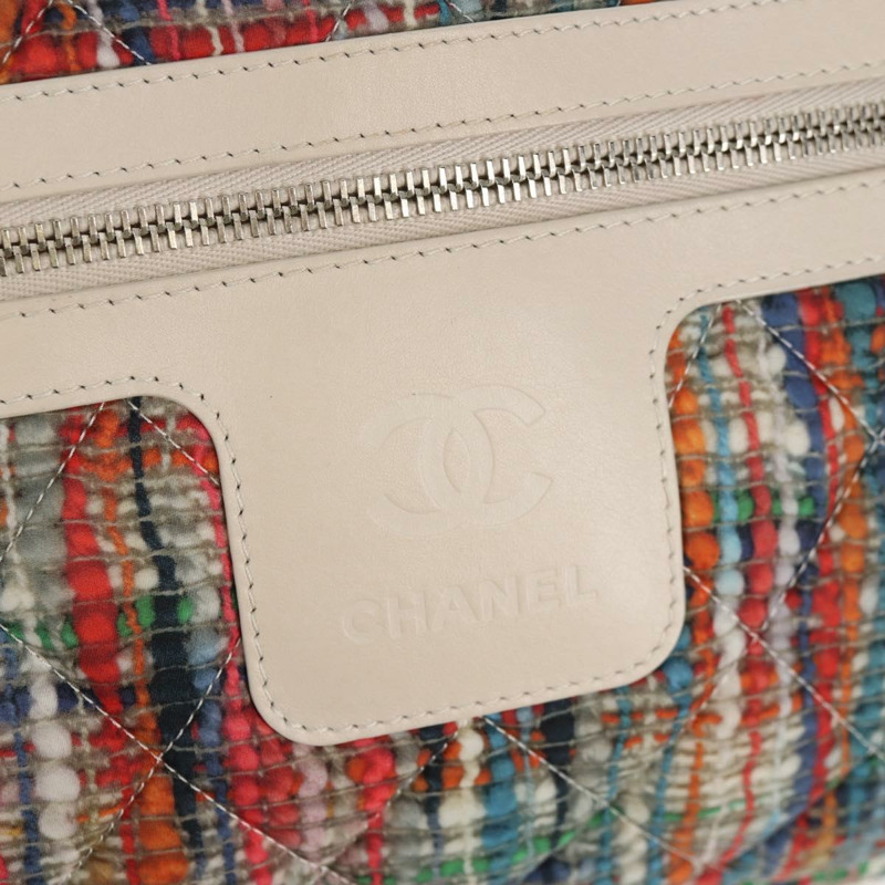 【日本直送】香奈兒 Cococoon 托特包 尼龍 白色 銀色 CC 標誌 Auth 148203V-20