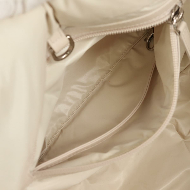 【日本直送】香奈兒 Cococoon 托特包 尼龍 白色 銀色 CC 標誌 Auth 148203V-28