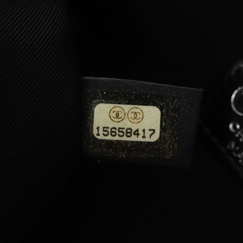 【日本直送】香奈兒鏈條單背包 棉質黑色銀色雙C標誌 Auth 148204V-9