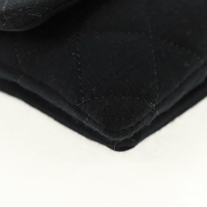 【日本直送】香奈兒鏈條單背包 棉質黑色銀色雙C標誌 Auth 148204V-14