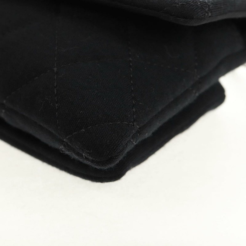 【日本直送】香奈兒鏈條單背包 棉質黑色銀色雙C標誌 Auth 148204V-15