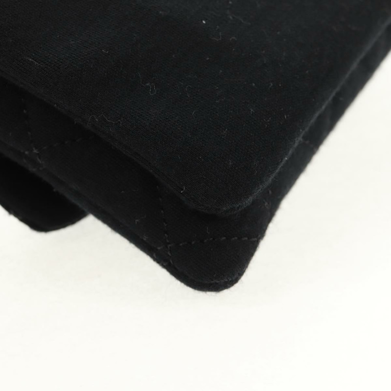 【日本直送】香奈兒鏈條單背包 棉質黑色銀色雙C標誌 Auth 148204V-16