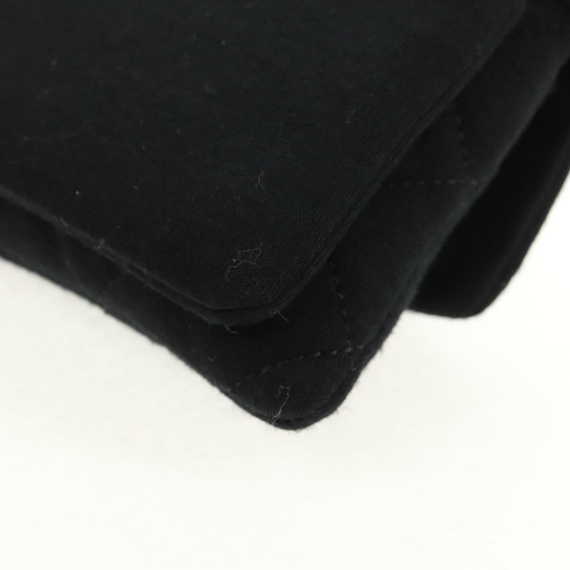 【日本直送】香奈兒鏈條單背包 棉質黑色銀色雙C標誌 Auth 148204V-17