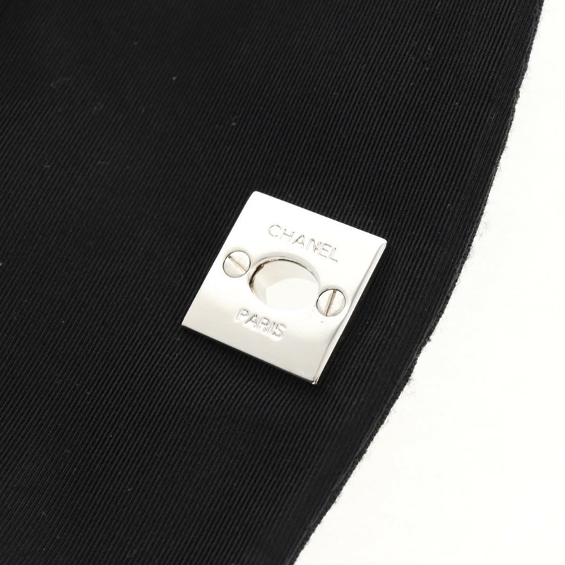 【日本直送】香奈兒鏈條單背包 棉質黑色銀色雙C標誌 Auth 148204V-21