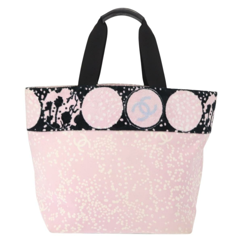 【日本直送】香奈兒 (CHANEL) 夏季高級手袋 帆布 粉紅色 銀色 CC 標誌 正品 148799-1