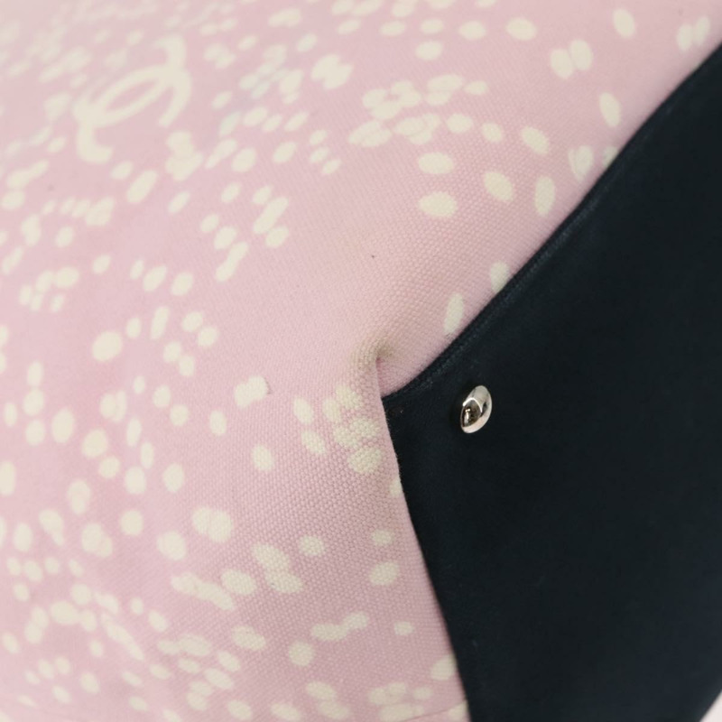 【日本直送】香奈兒 (CHANEL) 夏季高級手袋 帆布 粉紅色 銀色 CC 標誌 正品 148799-8