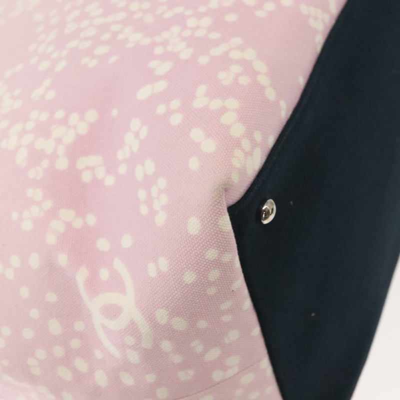 【日本直送】香奈兒 (CHANEL) 夏季高級手袋 帆布 粉紅色 銀色 CC 標誌 正品 148799-15