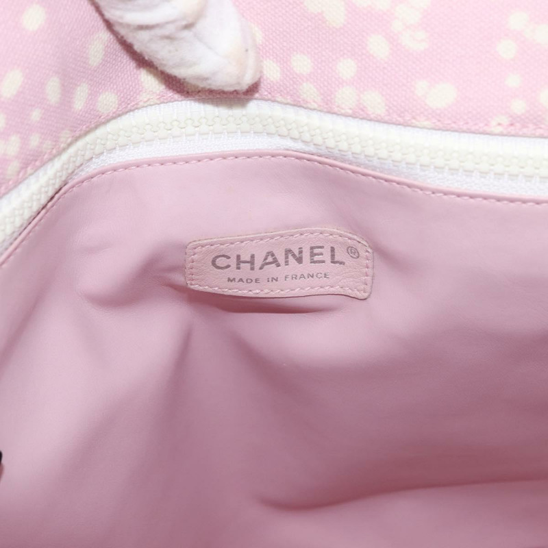 【日本直送】香奈兒 (CHANEL) 夏季高級手袋 帆布 粉紅色 銀色 CC 標誌 正品 148799-18